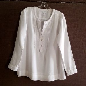 J. Jill, white linen top, size S (oversized)